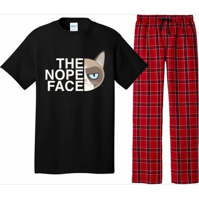 The Nope Face Funny Lazy Cat Joke Gift And Meaningful Gift Pajama Set