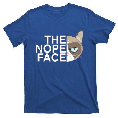 The Nope Face Funny Lazy Cat Joke Gift And Meaningful Gift T-Shirt