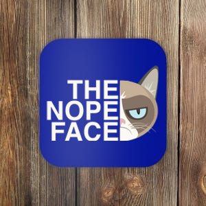 The Nope Face Funny Lazy Cat Joke Gift And Meaningful Gift Coaster