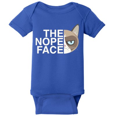 The Nope Face Funny Lazy Cat Joke Gift And Meaningful Gift Baby Bodysuit