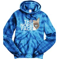 The Nope Face Funny Lazy Cat Joke Gift And Meaningful Gift Tie Dye Hoodie