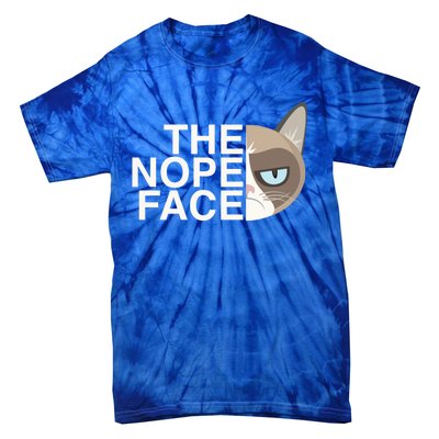 The Nope Face Funny Lazy Cat Joke Gift And Meaningful Gift Tie-Dye T-Shirt