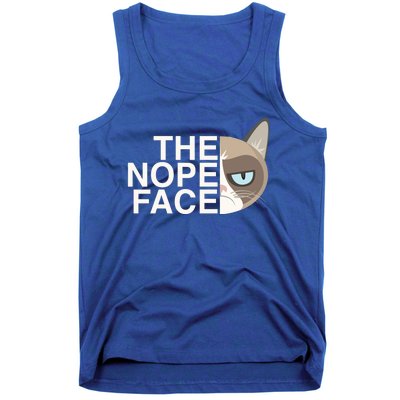 The Nope Face Funny Lazy Cat Joke Gift And Meaningful Gift Tank Top