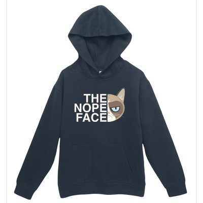 The Nope Face Funny Lazy Cat Joke Gift And Meaningful Gift Urban Pullover Hoodie