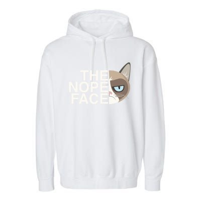 The Nope Face Funny Lazy Cat Joke Gift And Meaningful Gift Garment-Dyed Fleece Hoodie