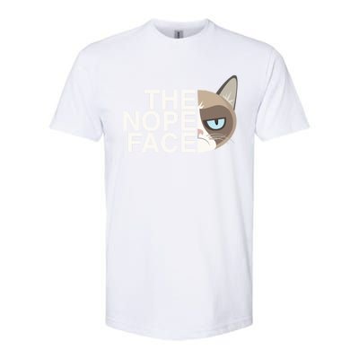 The Nope Face Funny Lazy Cat Joke Gift And Meaningful Gift Softstyle CVC T-Shirt