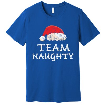 Team Naughty Funny Christmas Pajamas Costume Vintage Cute Gift Premium T-Shirt