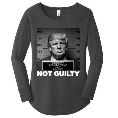 Trump not guilty Trump 2024 Mugshot Women's Perfect Tri Tunic Long Sleeve Shirt