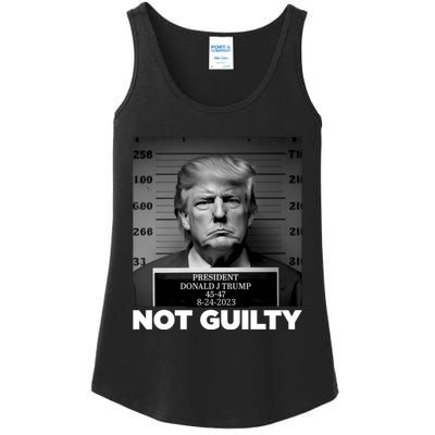 Trump not guilty Trump 2024 Mugshot Ladies Essential Tank