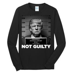 Trump not guilty Trump 2024 Mugshot Tall Long Sleeve T-Shirt