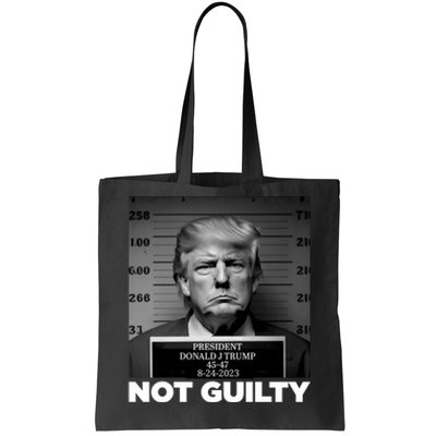 Trump not guilty Trump 2024 Mugshot Tote Bag