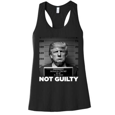 Trump not guilty Trump 2024 Mugshot Women's Racerback Tank