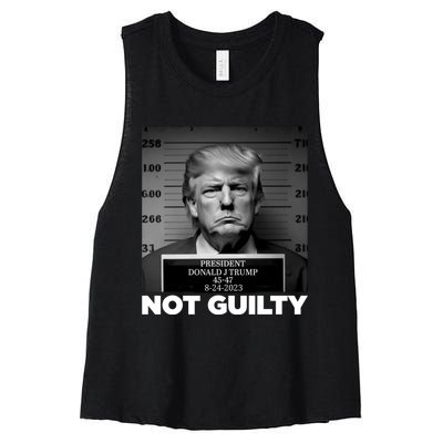 Trump not guilty Trump 2024 Mugshot Women's Racerback Cropped Tank