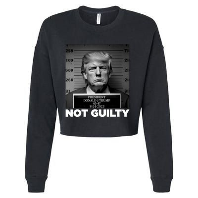 Trump not guilty Trump 2024 Mugshot Cropped Pullover Crew