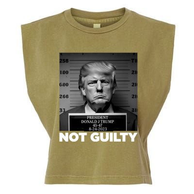 Trump not guilty Trump 2024 Mugshot Garment-Dyed Women's Muscle Tee