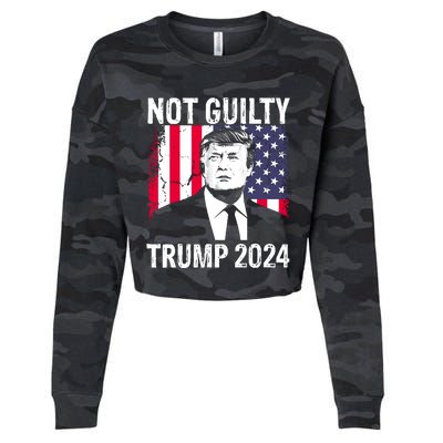 Trump Not Guilty 2024 Free Trump Cropped Pullover Crew