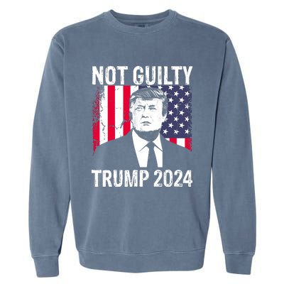 Trump Not Guilty 2024 Free Trump Garment-Dyed Sweatshirt