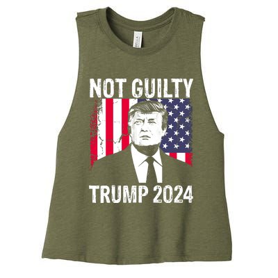 Trump Not Guilty 2024 Free Trump Women's Racerback Cropped Tank