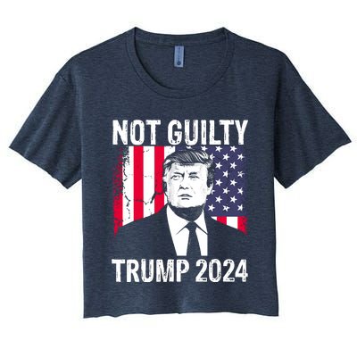 Trump Not Guilty 2024 Free Trump Women's Crop Top Tee