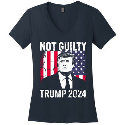 Trump Not Guilty 2024 Free Trump Women's V-Neck T-Shirt