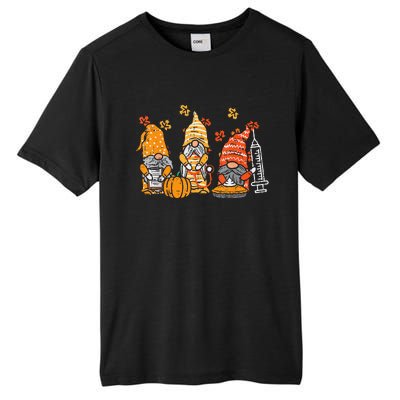 Thanksgiving Nurse Gnomes Fall Scrub Top Autumn Rn Women Tall Fusion ChromaSoft Performance T-Shirt