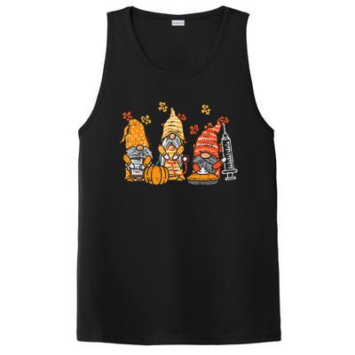 Thanksgiving Nurse Gnomes Fall Scrub Top Autumn Rn Women PosiCharge Competitor Tank