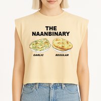 The Naanbinary Garlic Regular Funny Gift Garment-Dyed Women's Muscle Tee