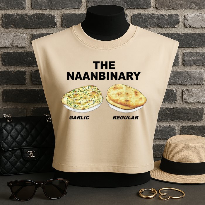 The Naanbinary Garlic Regular Funny Gift Garment-Dyed Women's Muscle Tee