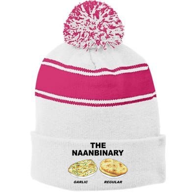 The Naanbinary Garlic Regular Funny Gift Stripe Pom Pom Beanie