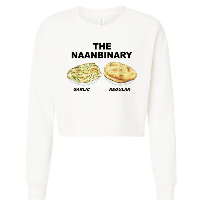 The Naanbinary Garlic Regular Funny Gift Cropped Pullover Crew