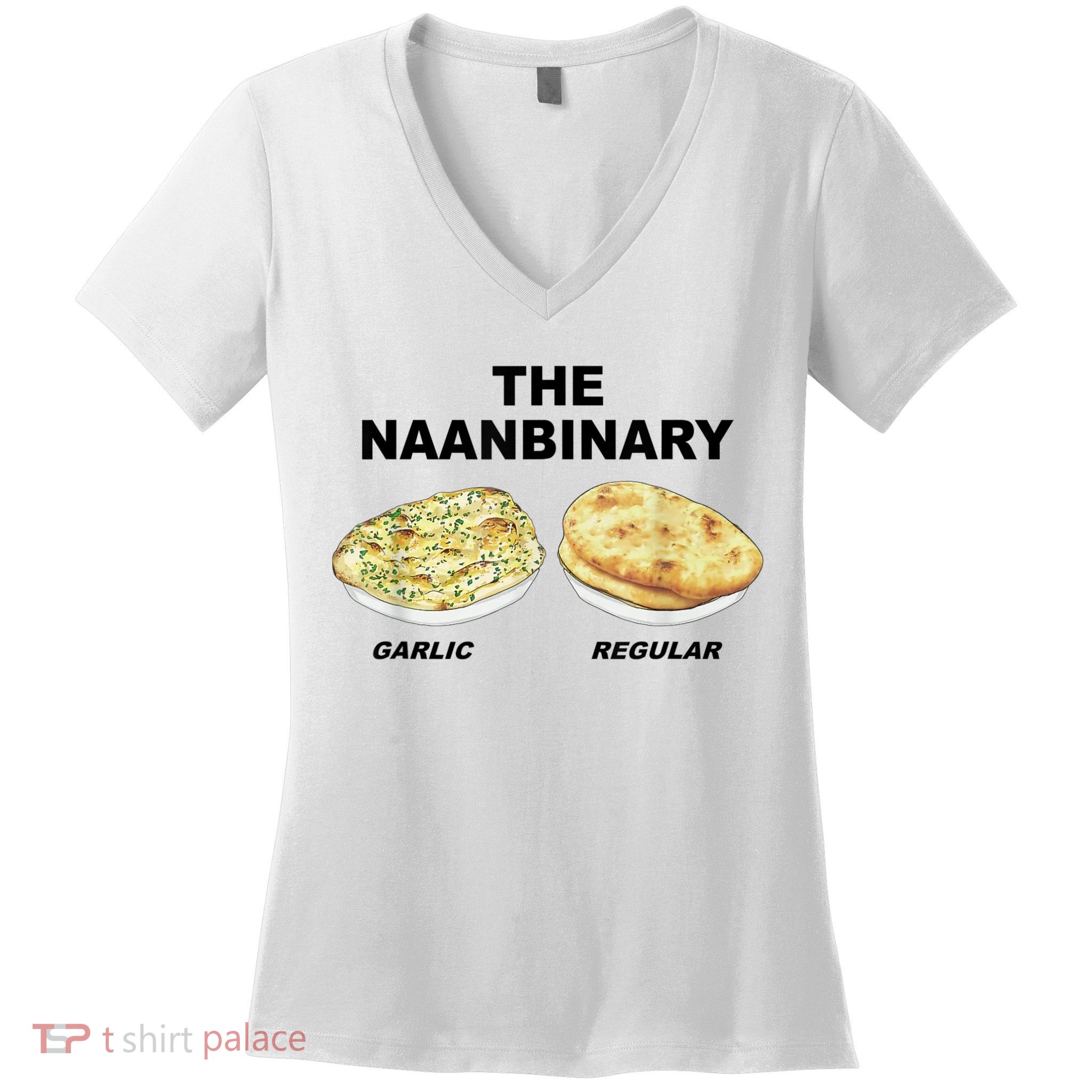 The Naanbinary Garlic Regular Funny Gift Women's V-Neck T-Shirt