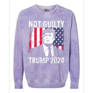 Trump Not Guilty 2024 Free Trump Colorblast Crewneck Sweatshirt