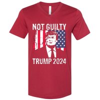 Trump Not Guilty 2024 Free Trump V-Neck T-Shirt