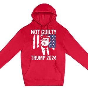 Trump Not Guilty 2024 Free Trump Premium Pullover Hoodie