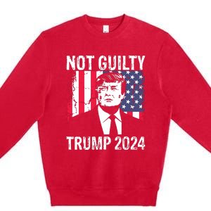 Trump Not Guilty 2024 Free Trump Premium Crewneck Sweatshirt