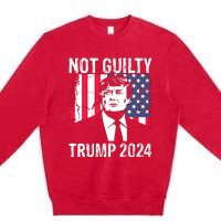 Trump Not Guilty 2024 Free Trump Premium Crewneck Sweatshirt