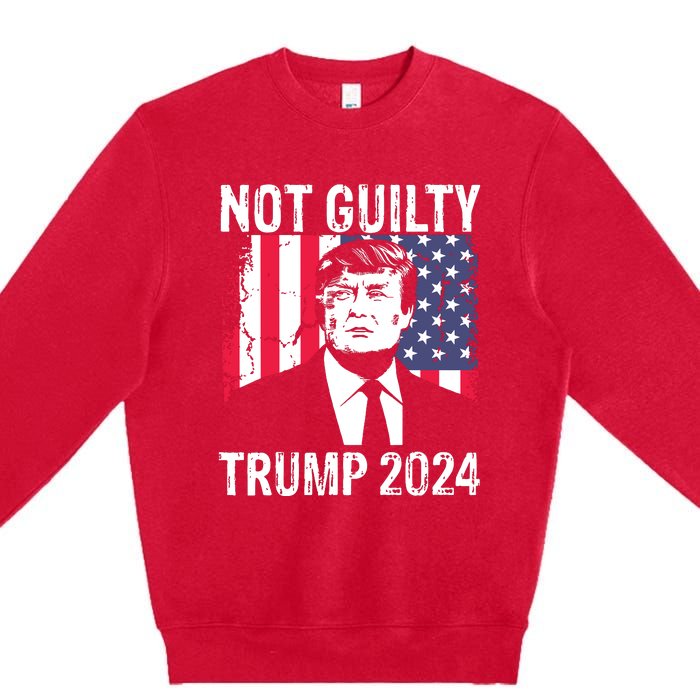 Trump Not Guilty 2024 Free Trump Premium Crewneck Sweatshirt