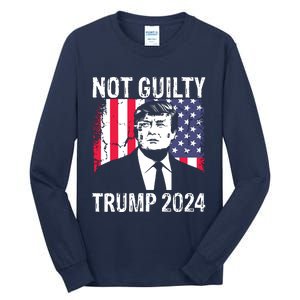 Trump Not Guilty 2024 Free Trump Tall Long Sleeve T-Shirt