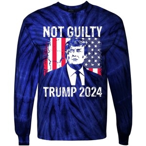 Trump Not Guilty 2024 Free Trump Tie-Dye Long Sleeve Shirt