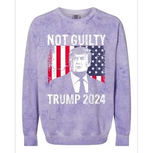 Trump Not Guilty 2024 Free Trump Colorblast Crewneck Sweatshirt