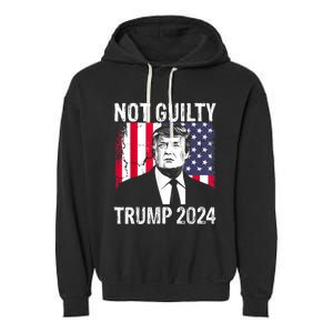 Trump Not Guilty 2024 Free Trump Garment-Dyed Fleece Hoodie