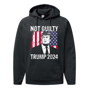 Trump Not Guilty 2024 Free Trump Performance Fleece Hoodie