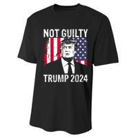 Trump Not Guilty 2024 Free Trump Performance Sprint T-Shirt