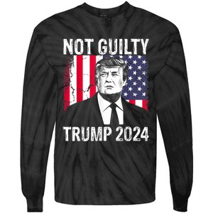 Trump Not Guilty 2024 Free Trump Tie-Dye Long Sleeve Shirt