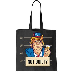 Trump Not Guilty 2024 Elect President Trump Election Mugshot Tote Bag