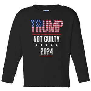 Trump Not Guilty Support Free Trump, Saying For Republicans Toddler Long Sleeve Shirt