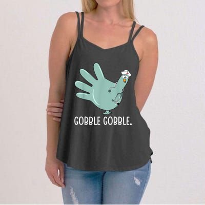 Thanksgiving Nurse Glove Turkey Nurse Thanksgiving For Nurse Women's Strappy Tank