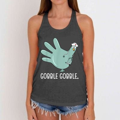 Thanksgiving Nurse Glove Turkey Nurse Thanksgiving For Nurse Women's Knotted Racerback Tank