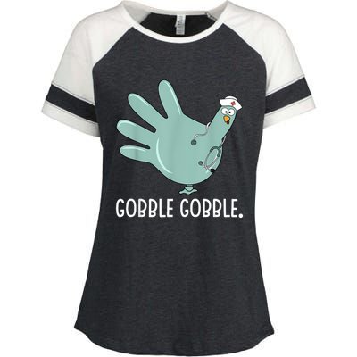 Thanksgiving Nurse Glove Turkey Nurse Thanksgiving For Nurse Enza Ladies Jersey Colorblock Tee