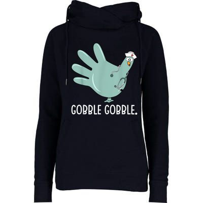 Thanksgiving Nurse Glove Turkey Nurse Thanksgiving For Nurse Womens Funnel Neck Pullover Hood